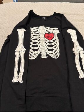 Glow in the dark Black Skeleton Crewneck Sweatshirt